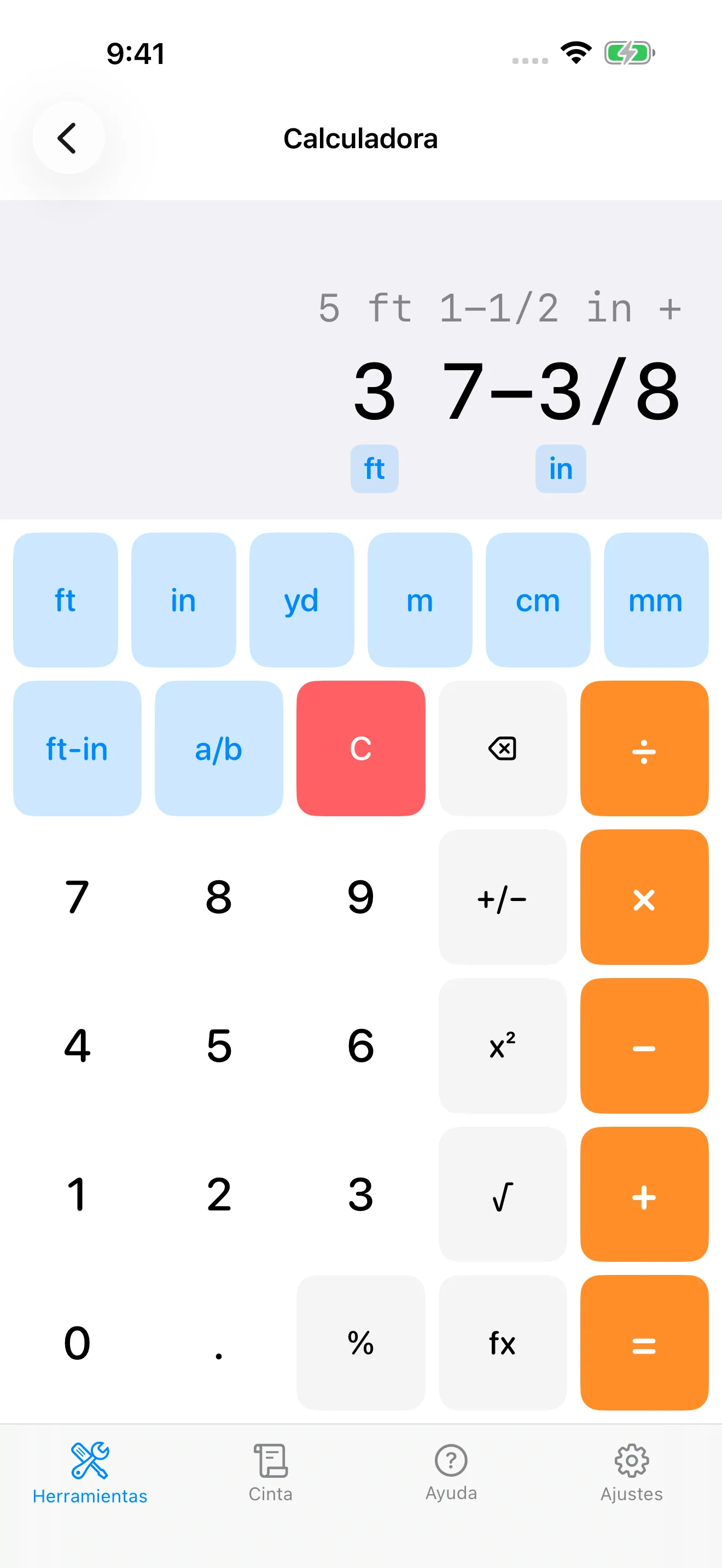 CutOnce construction calculator on iPhone