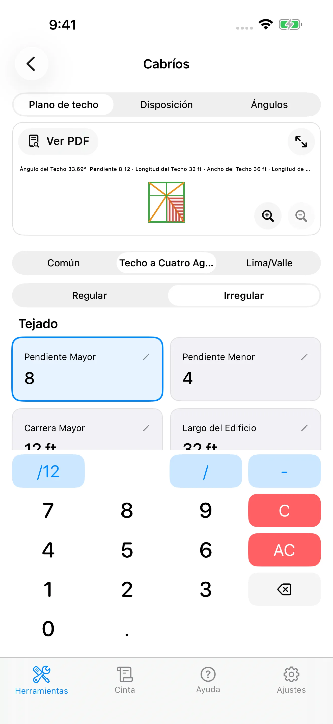 CutOnce rafter calculator inputs